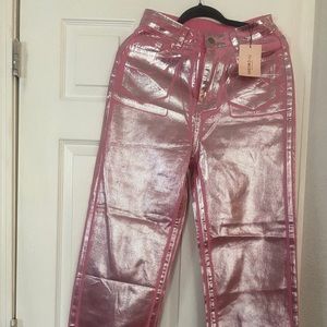 Pink metallic pants